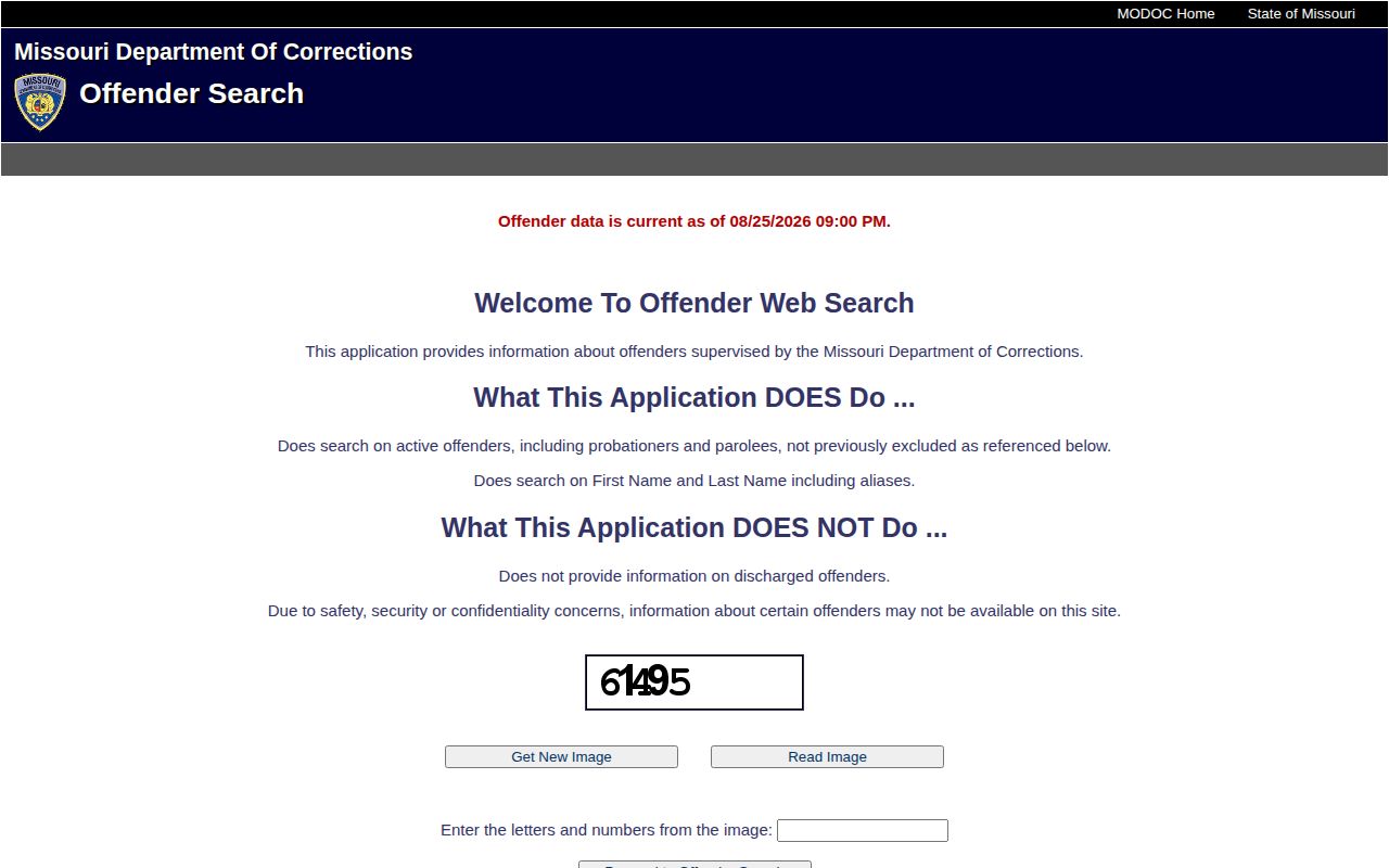 Pettis County state custody record lookup through Missouri Department of Corrections